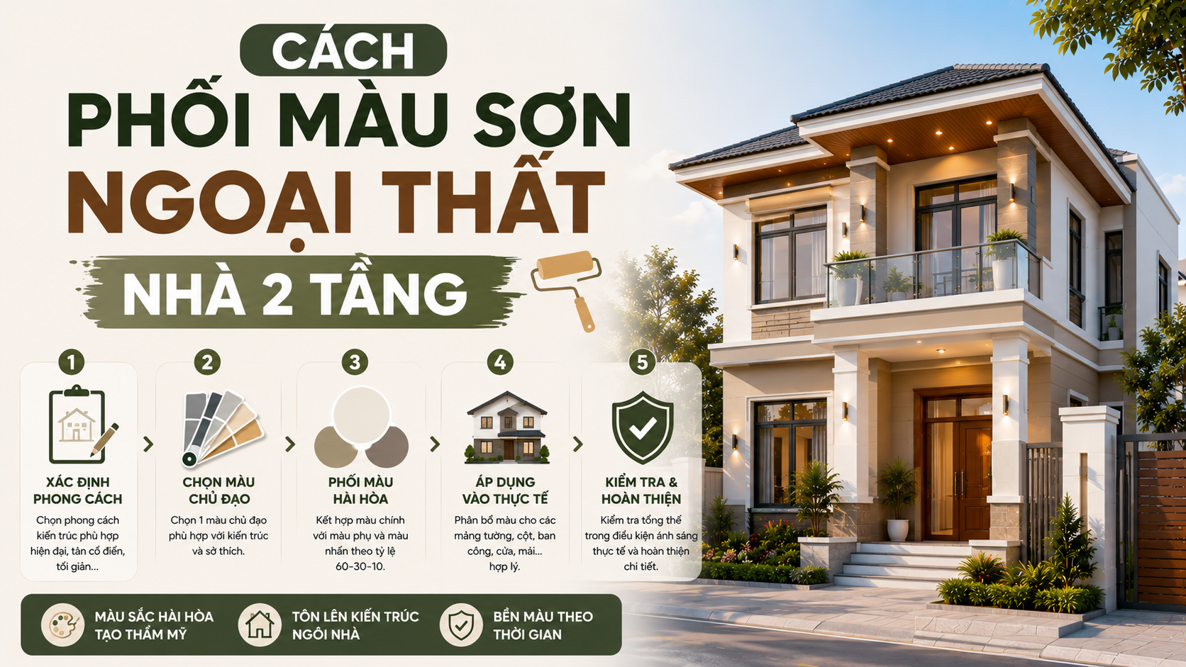 Cach Phoi Mau Ngoai That Cho Nha 2 Tang