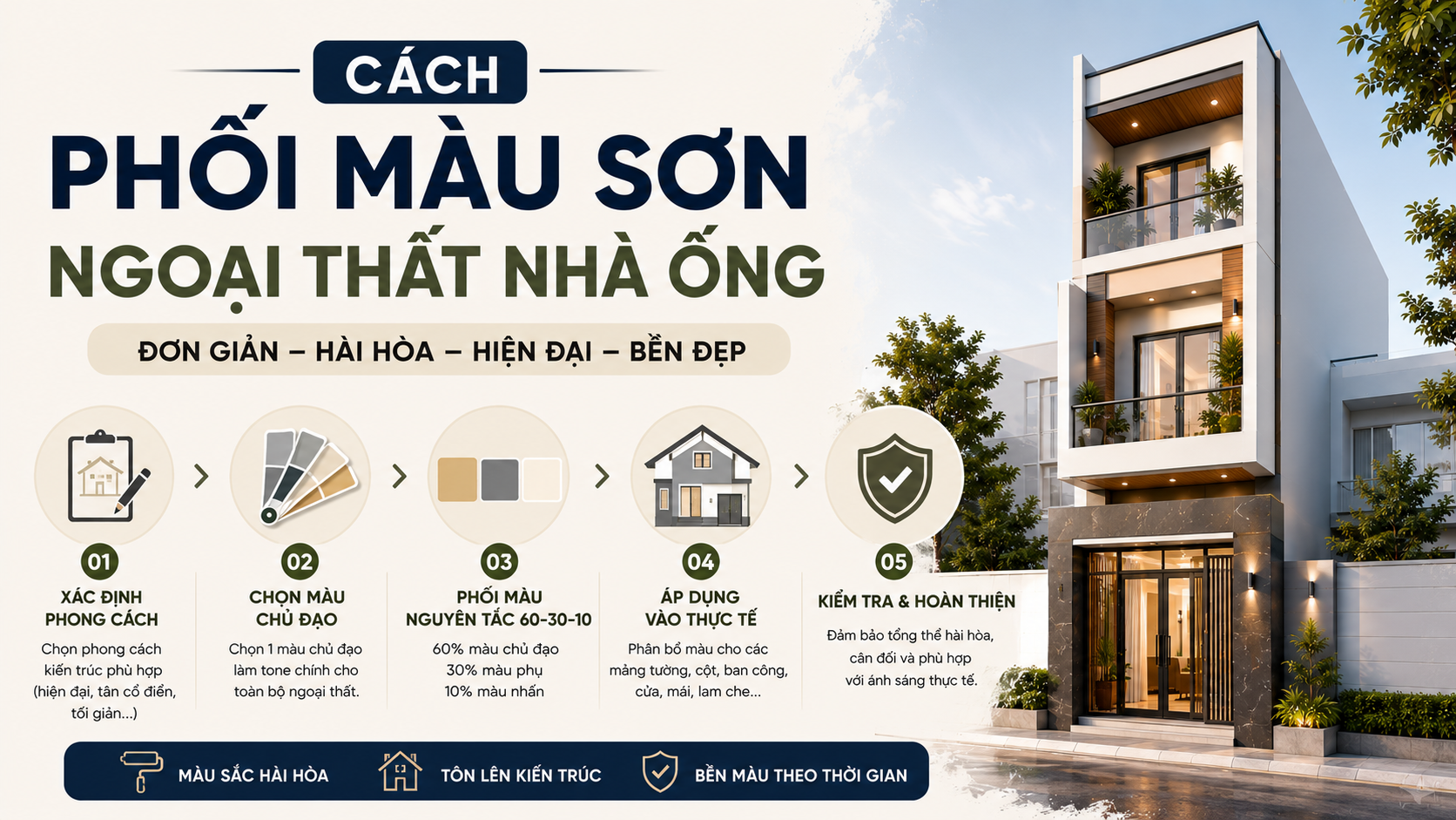 Cach Phoi Mau Ngoai That Cho Nha Ong