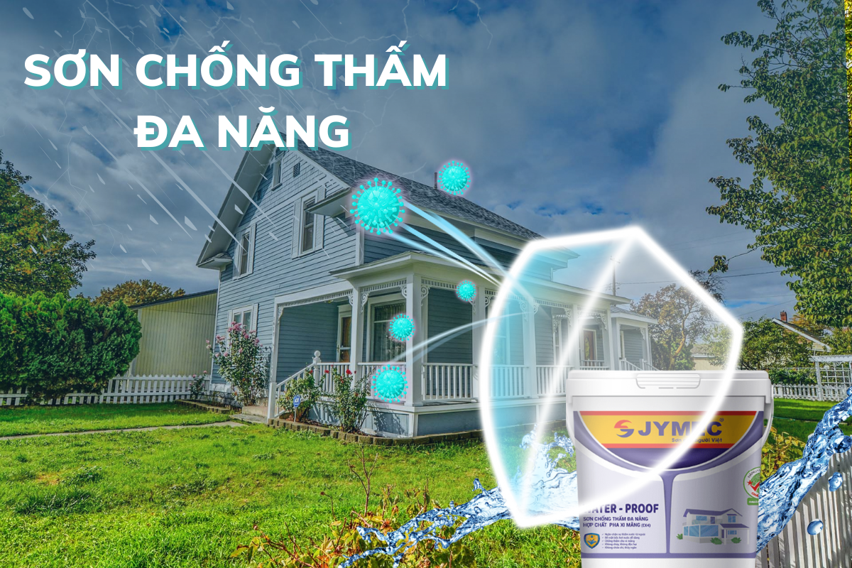 Sơn chống thấm đang năng JYMEC dùng cho trần nhà rất tốt