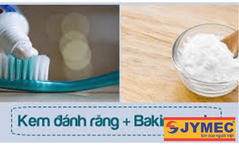 Dùng kem đánh răng và backing soda tẩy vết bẩn trên tường