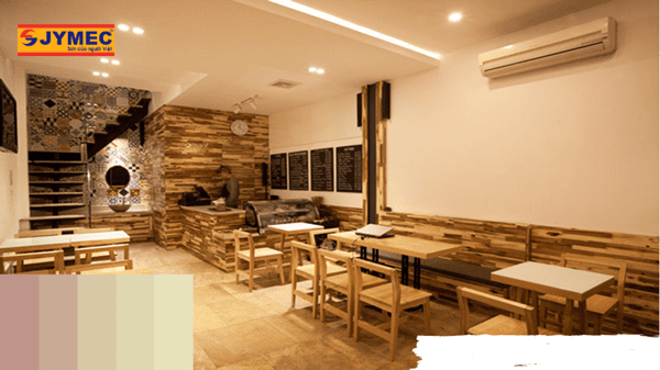 Cửa hàng sơn màu cafe sữa sang trọng