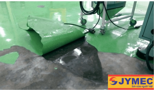 sàn sơn epoxy bị rộp hình 2
