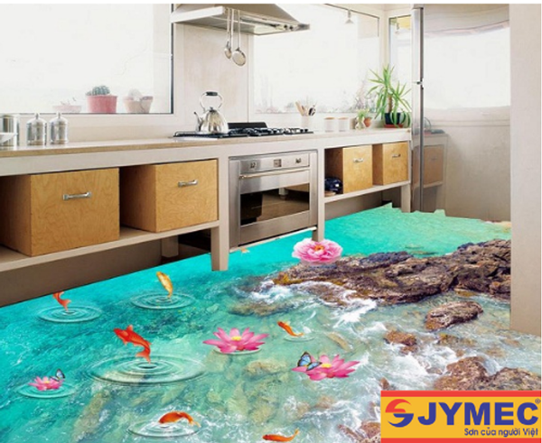 Sử dụng sơn epoxy không màu làm sàn 3D