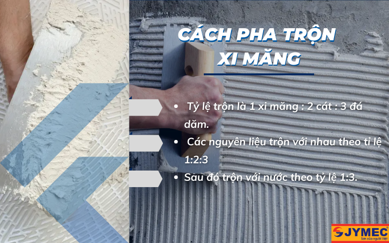 Cách pha trộn xi măng