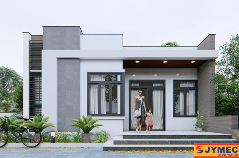 Sơn ngoại thất màu xám bạc