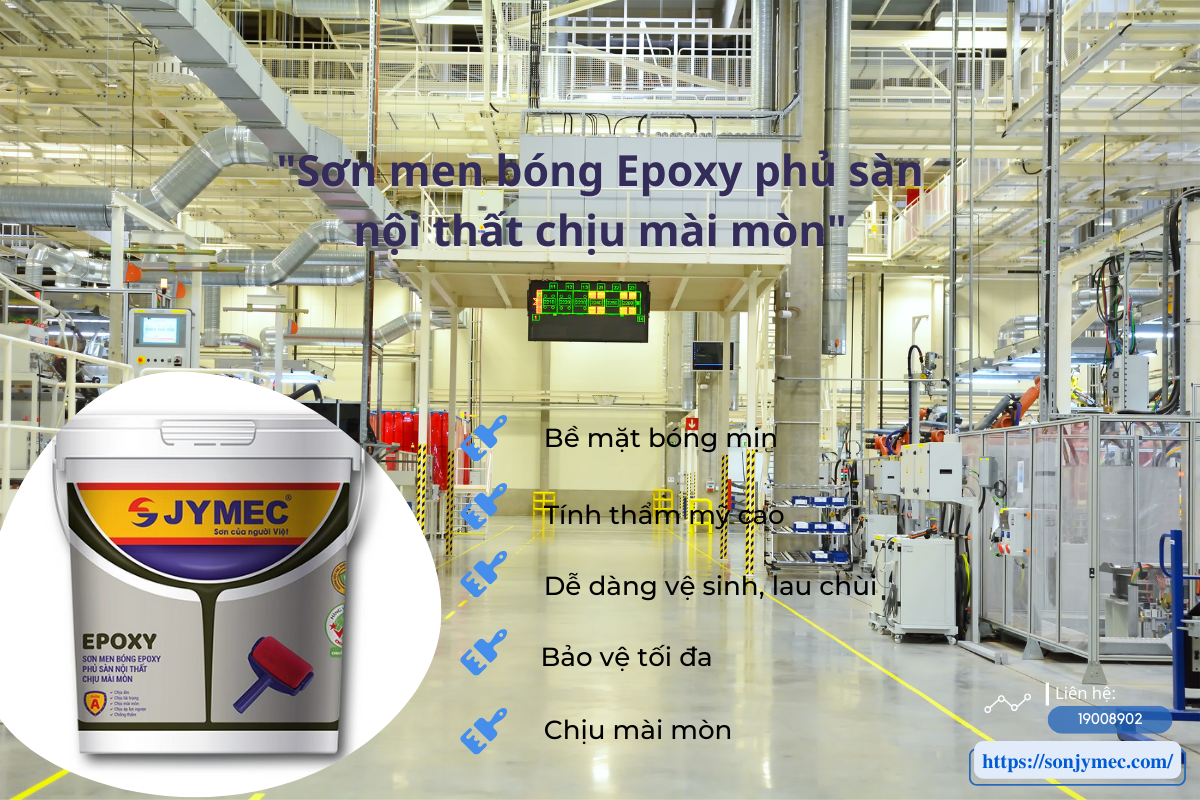 Sơn men bóng Epoxy phủ sàn JYMEC Sơn men bóng Epoxy phủ sàn JYMEC