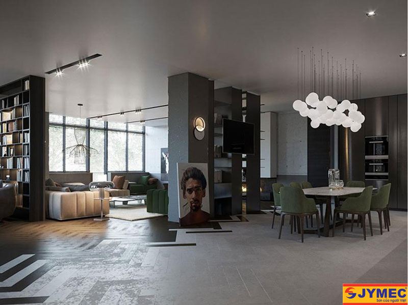 Kết hợp màu đen và các khối kiến trúc