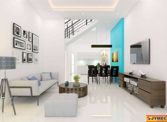 Sơn màu trắng ngọc trai kết hợp với nội thất tối màu