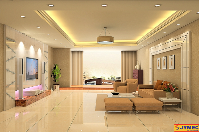 Sơn nội thất trắng ngọc trai kết hợp với màu ánh kim