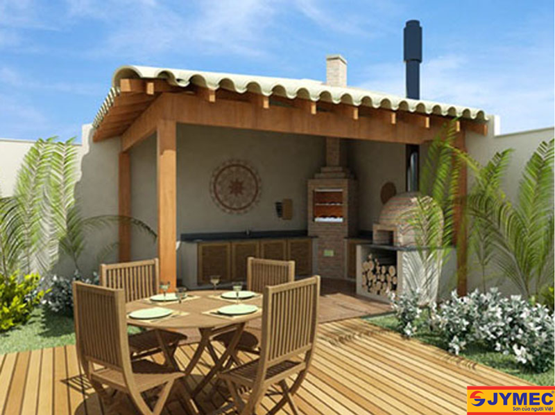 bếp trên sân thượng mang tới nhiều cảm giác mới mẻ