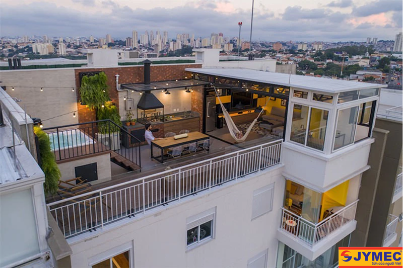 Bếp trên sân thượng cần lựa chọn chỗ khuất gió