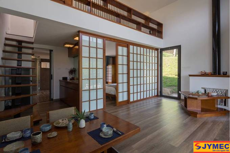 thiết kế nội thất phòng khách nhật bản