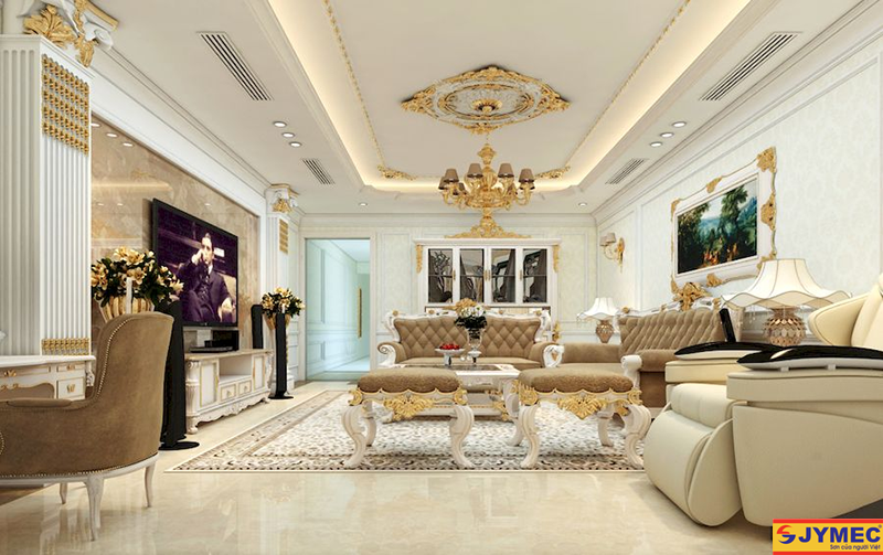 nội thất phòng khách phong cách châu Âu hình 4