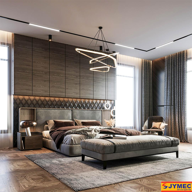 Thiết kế nội thất phòng ngủ Master sang trọng, hiện đại