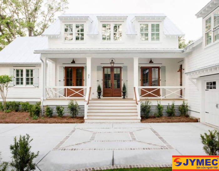 Ngôi nhà màu trắng với phong cách hiện đại