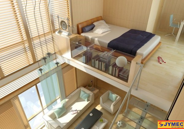 thiết kế phòng ngủ gác lửng hinh 3