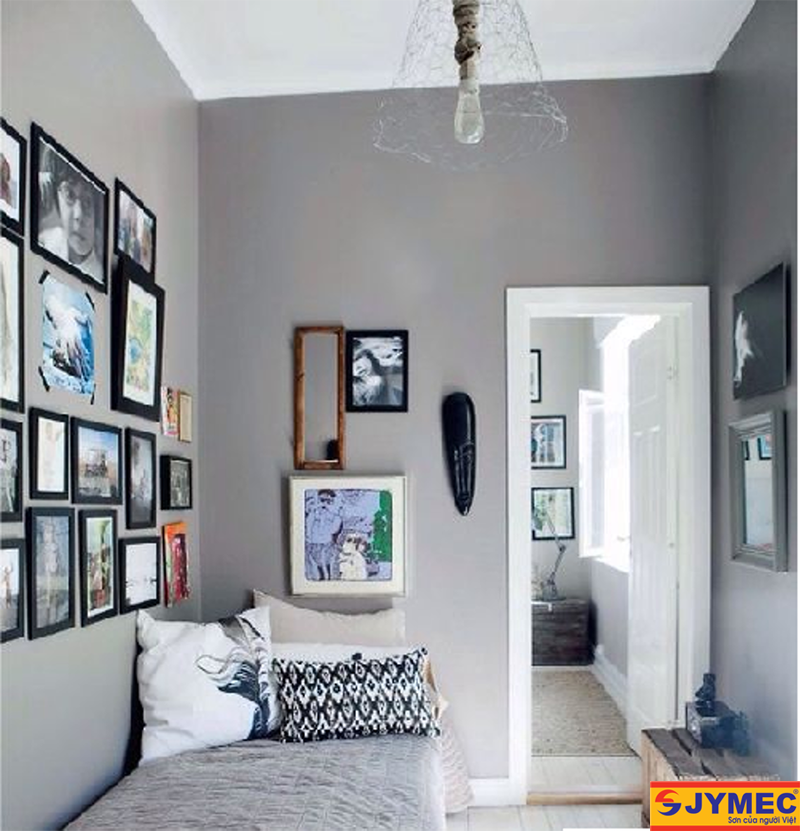Màu xám ghi sang trọng cho không gian phòng ngủ
