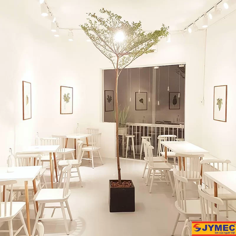 Màu trắng tính tế cho quán ăn