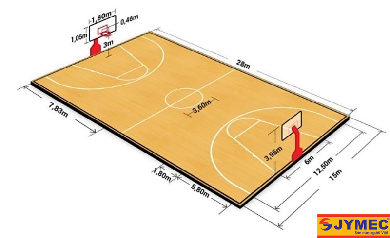 Sơn epoxy cho sân bóng rổ hình 2