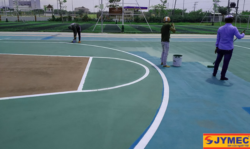 Sơn epoxy cho sân bóng rổ hình 4