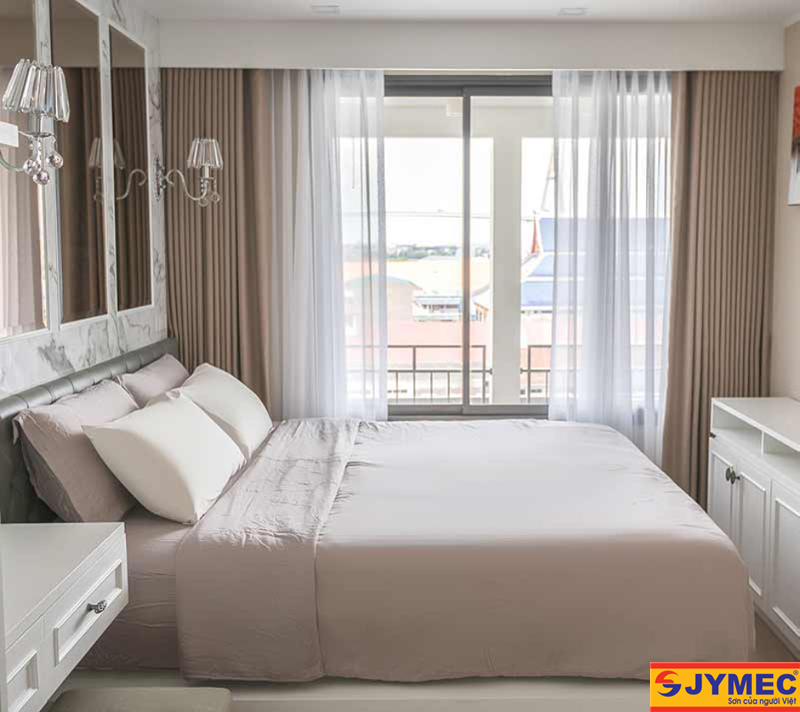 Rèm cửa màu be ấn tượng