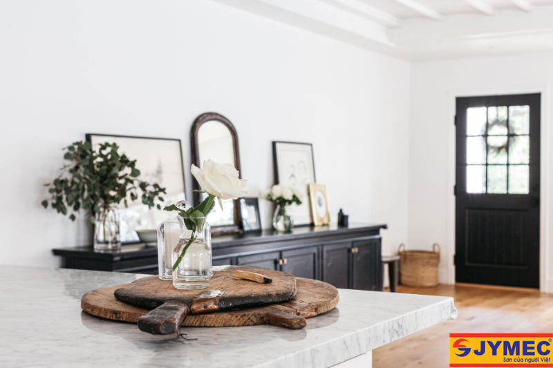 phòng khách màu trắng sứ hình 2