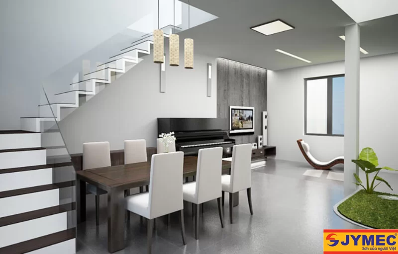 Sơn nhà màu trắng xám yêu ngay từ lần nhìn đầu tiên
