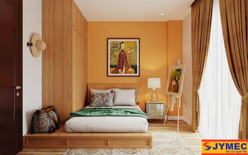 Phòng ngủ màu vàng đất mẫu 2