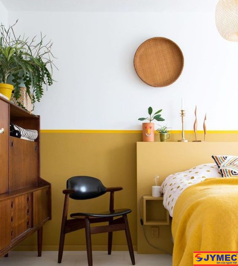 Phòng ngủ màu vàng đất mẫu 6