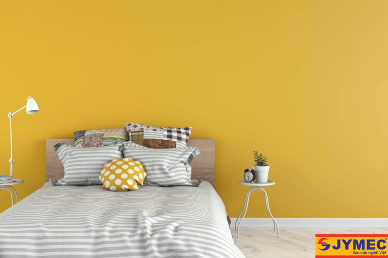 Phòng ngủ màu vàng đất