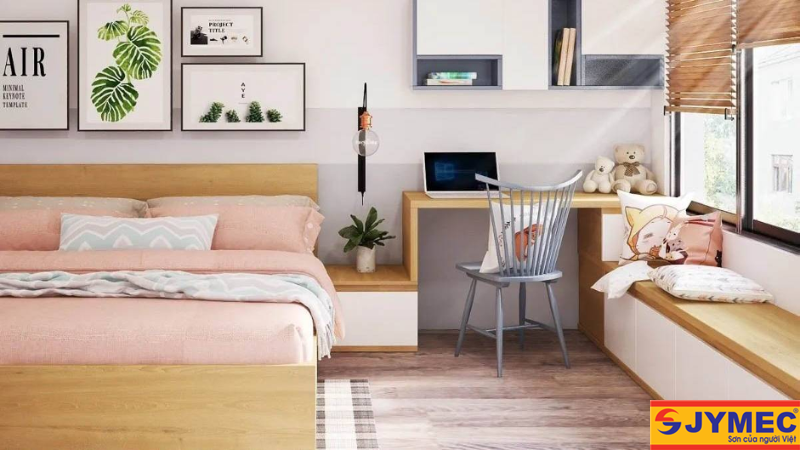 phòng ngủ đẹp gam hồng mẫu 8