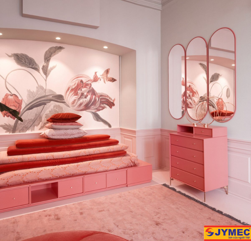 phòng ngủ đẹp gam hồng mẫu 9