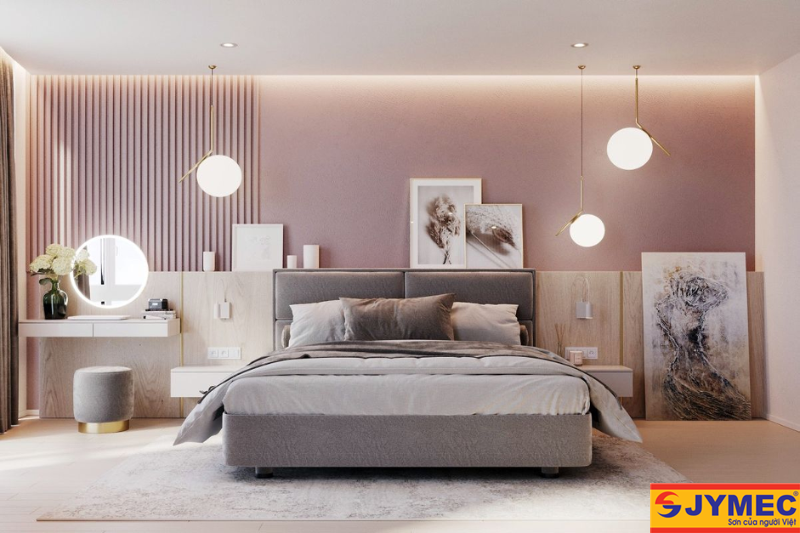 phòng ngủ đẹp gam hồng mẫu 2