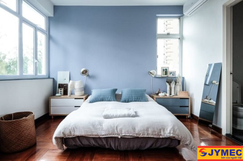 Phong ngủ tone xanh dương
