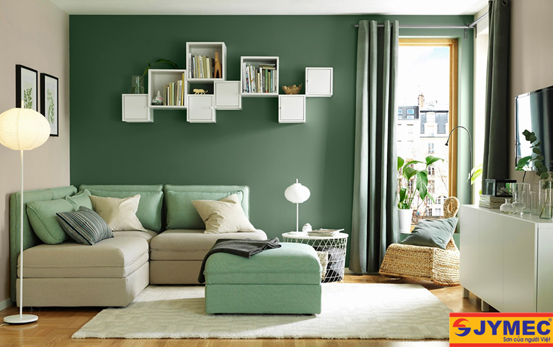 sơn nhà màu xanh rêu đẹp