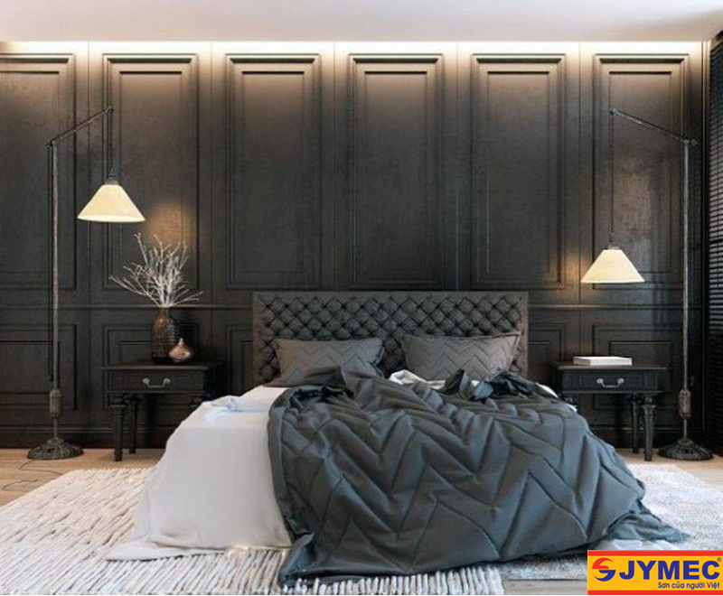 Không gian màu xanh đen cho phòng ngủ