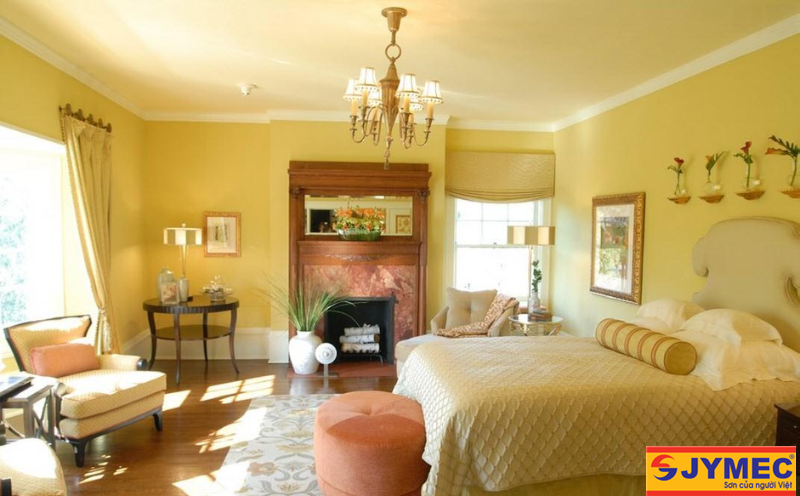 phòng ngủ màu vàng hình 2