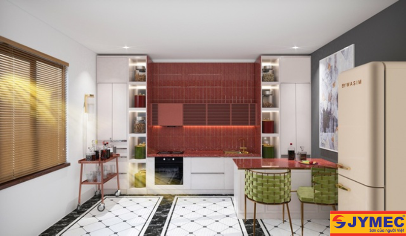 màu phòng bếp cho mệnh hỏa