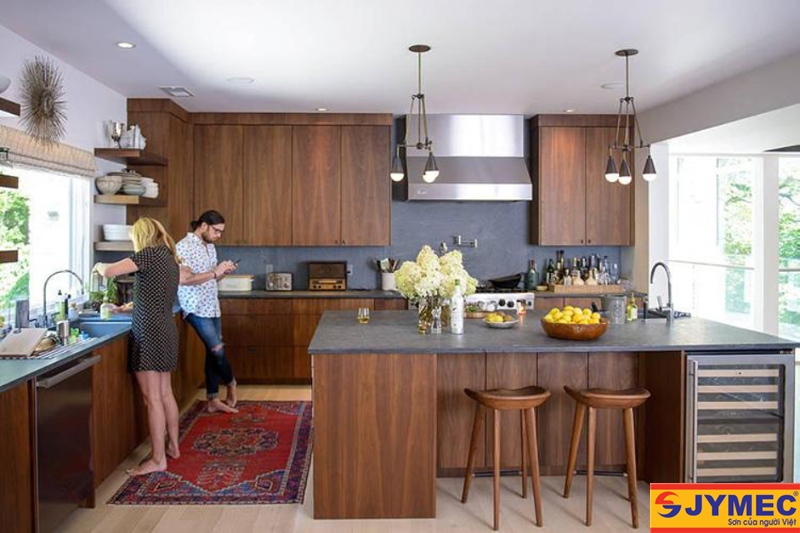 màu phòng bếp hợp mện thổ