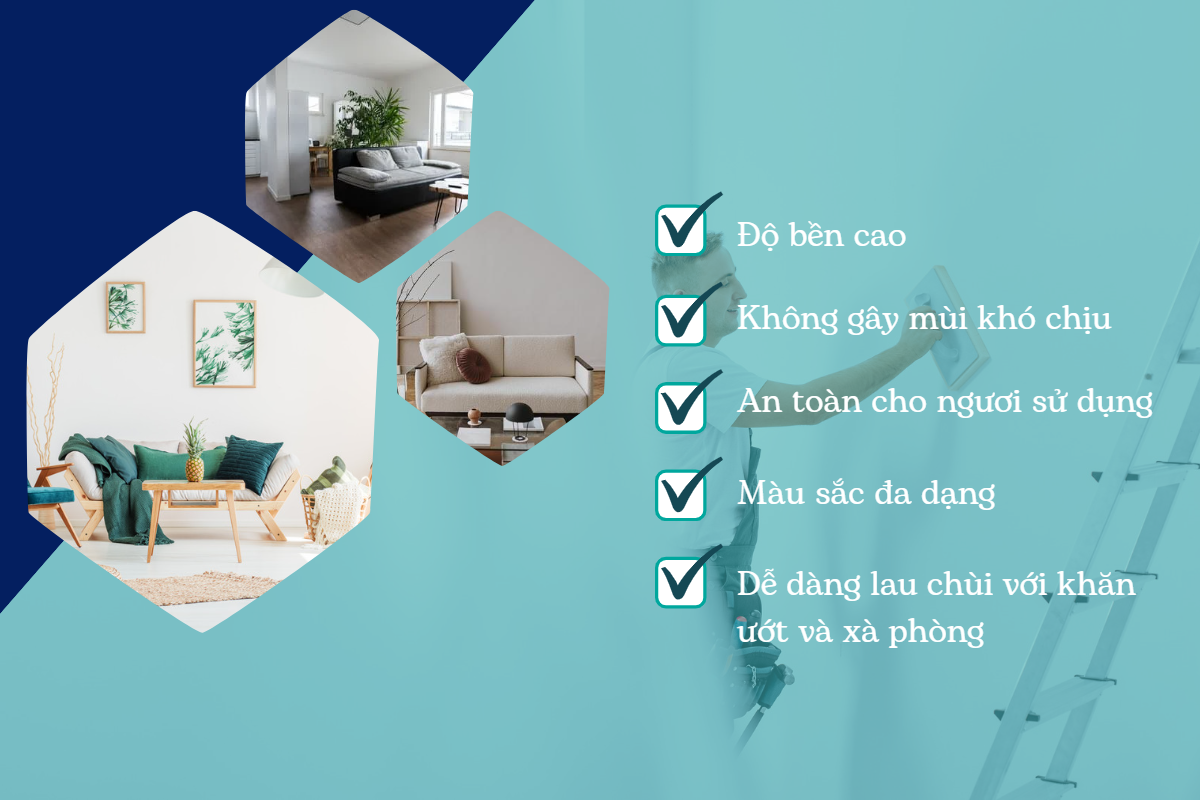 Sơn lau chùi có nhiều ưu điểm nổi bật Sơn lau chùi có nhiều ưu điểm nổi bật