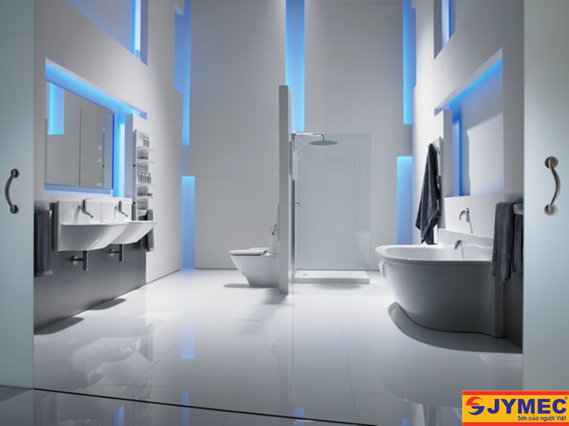 Sử dụng đèn led trong phòng tắm ấn tượng