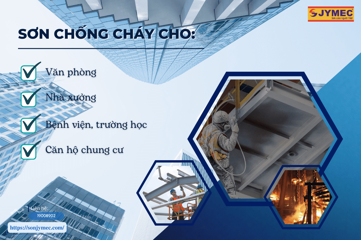 Sơn chống cháy được sử dụng trong công trình nào Sơn chống cháy được sử dụng trong công trình nào