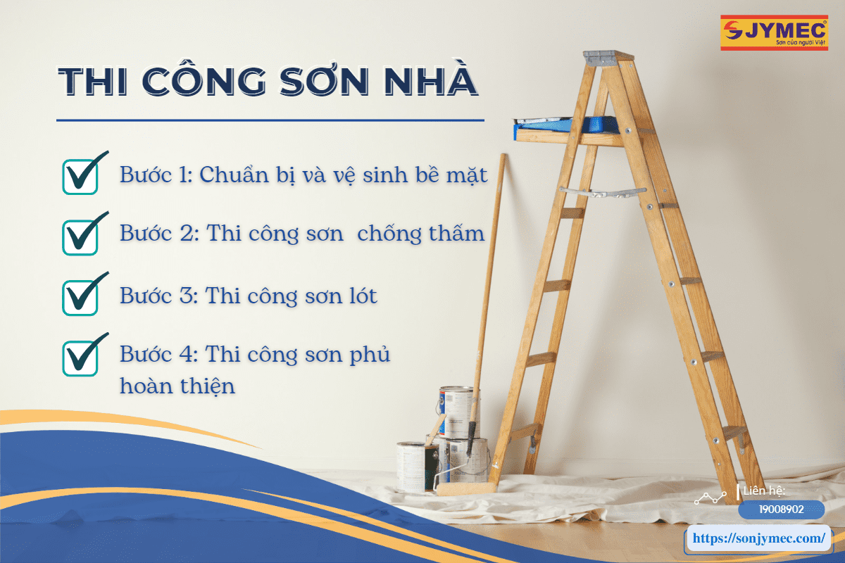 Quy trình thi công sơn nhà đạt chuẩn Quy trình thi công sơn nhà đạt chuẩn