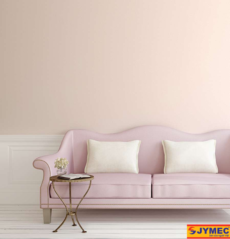 Không gian nhỏ rất phù hợp với sơn nhà màu hồng phấn