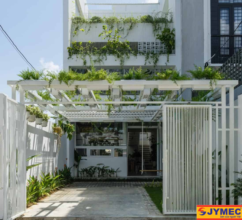 Hiên nhà trang trí toàn cây xanh ấn tượng