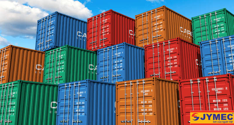 Container vận chuyển với nhiều màu sắc khác nhau