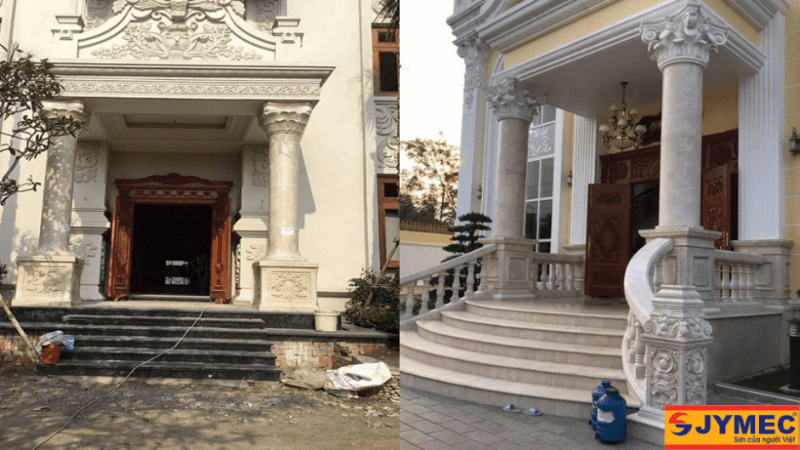 Mẫu cột tròn đặt tại tiền sảnh sang trọng