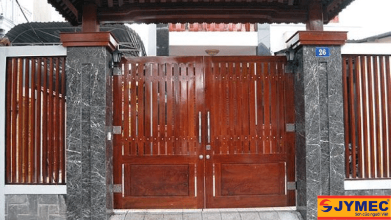 Mẫu trụ cổng giả đá granite màu đen