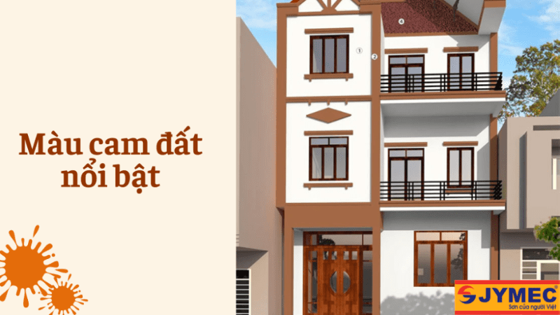 Màu cam đất rất phù hợp với không gian nhà ống