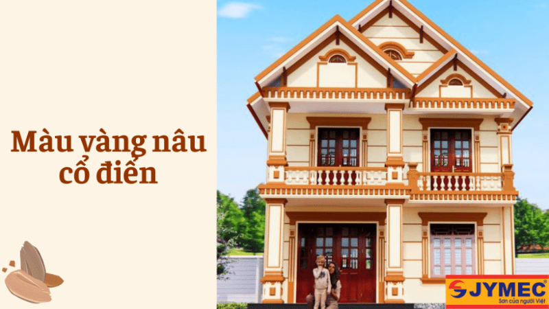 Sơn ngoài nhà màu vàng nâu cho nhà ống